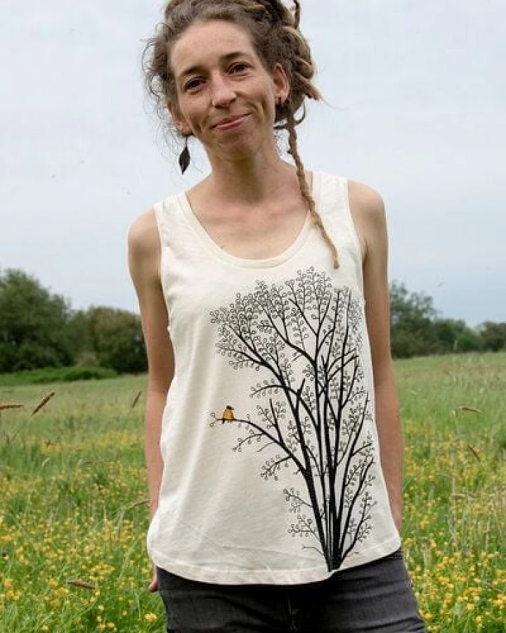 Cmig Damen Tank-Top Erle mit Elster in natural raw