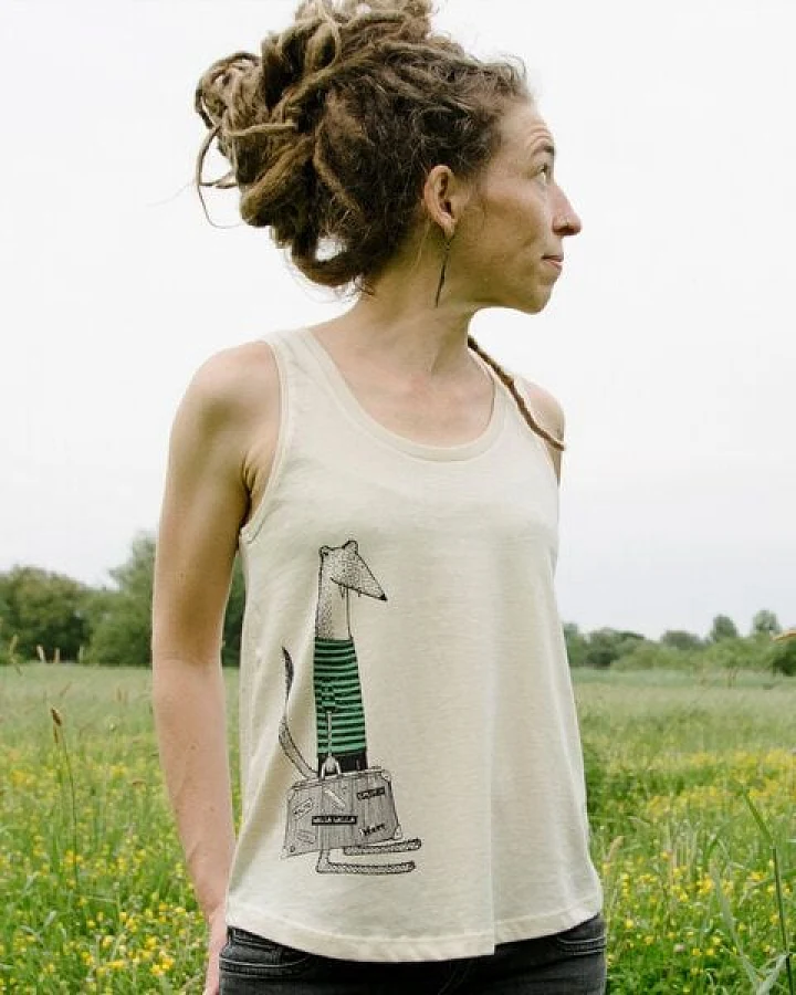 Cmig Damen Tank-Top Reisewiesel in natural raw