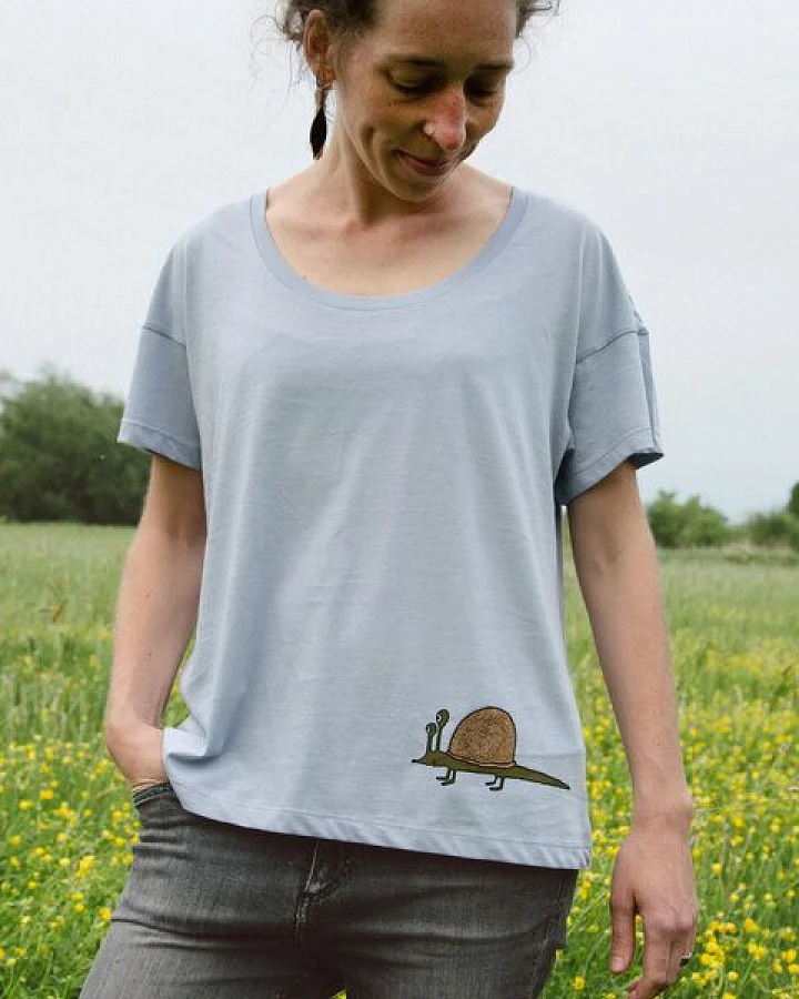 Cmig Damen T-Shirt Schnigel in serene blue