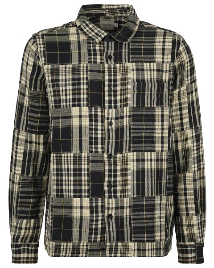 DEDICATED - Shirt Rute Flannel Patchwork - Hemd Gr S grau