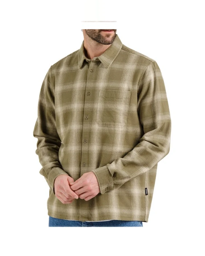 DEDICATED - Shirt Rute Flannel Shadow Check - Hemd Gr S beige