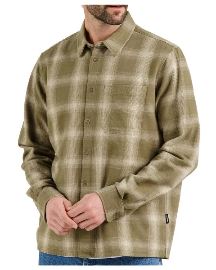 DEDICATED - Shirt Rute Flannel Shadow Check - Hemd Gr S beige