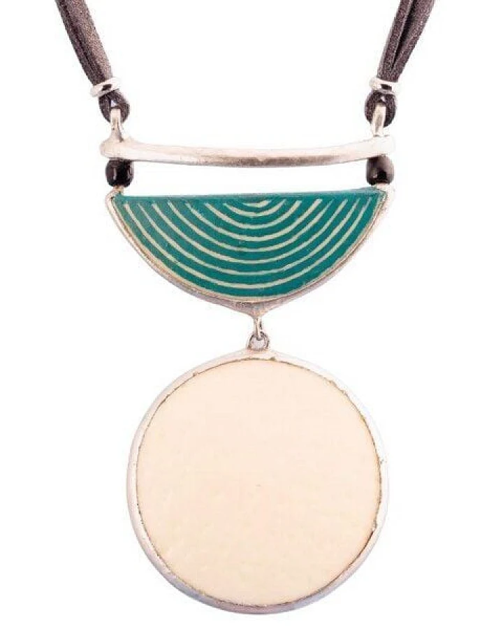 Mambu Design Upcycling Halskette - Ocean - Straußeneischmuck