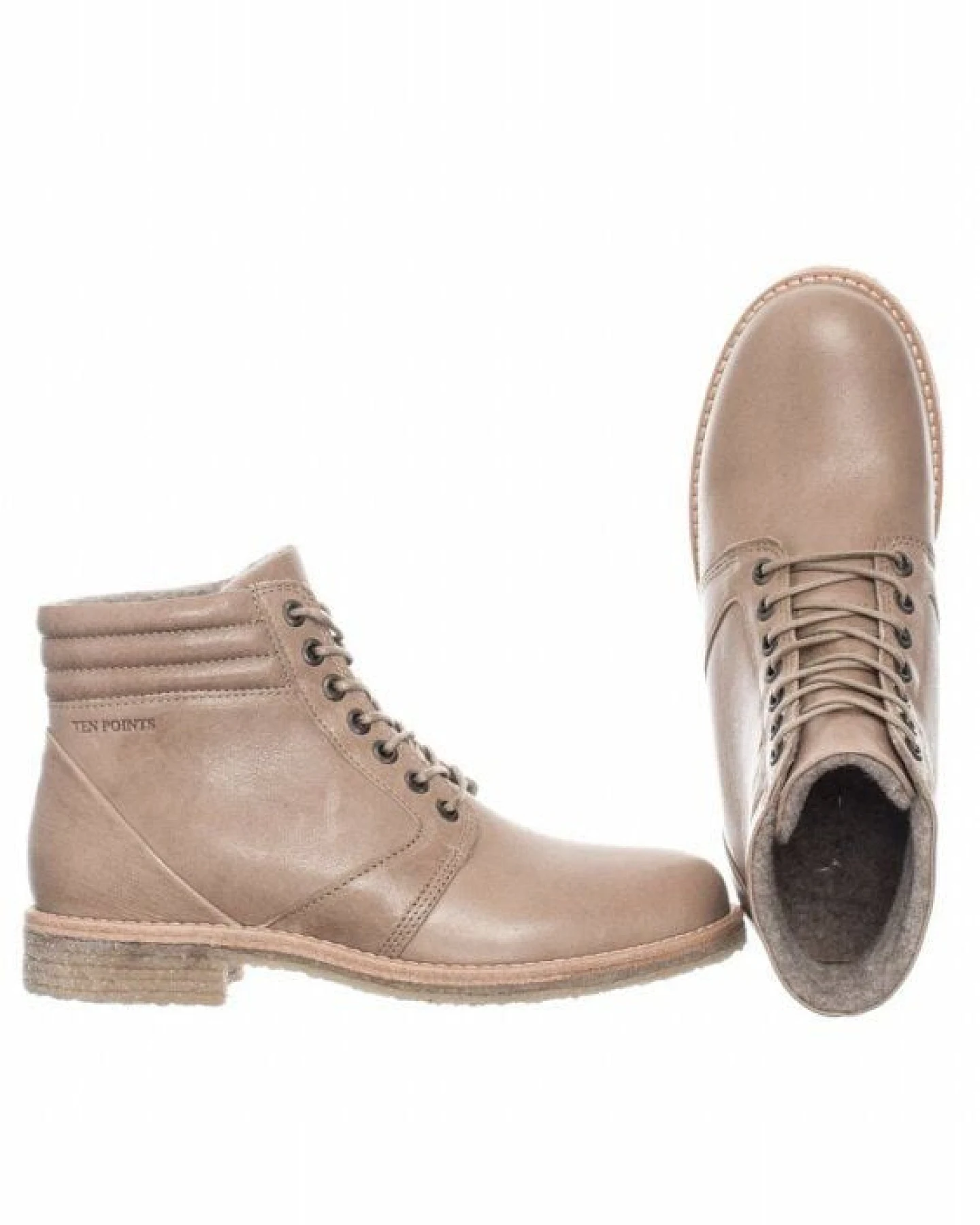 Ten Points Schnürschuhe Astrid aus Leder mit Wollfutter – Ansicht 3