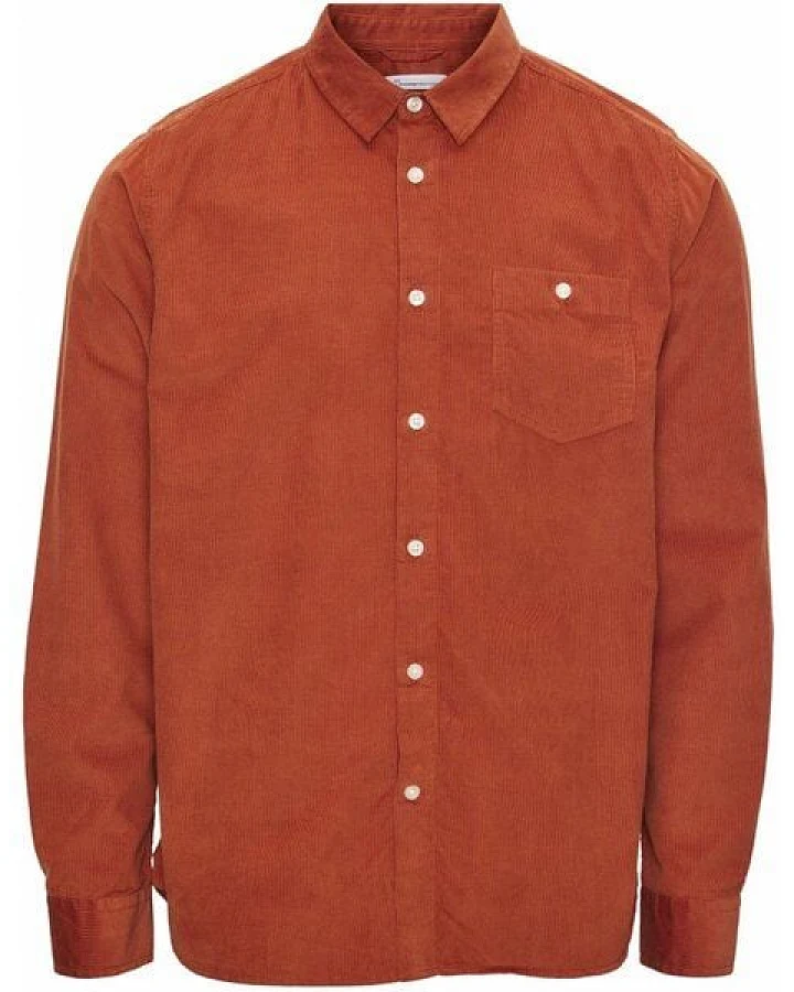 KnowledgeCotton Apparel Cord Hemd - Baby cord custom fit shirt - aus Bio-Baumwolle