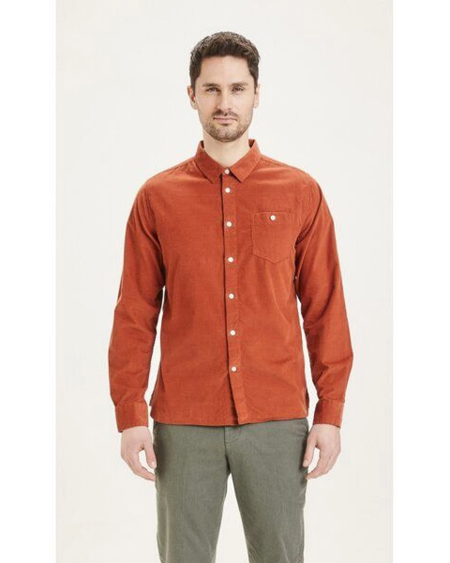 KnowledgeCotton Apparel Cord Hemd - Baby cord custom fit shirt - aus Bio-Baumwolle – Ansicht 2