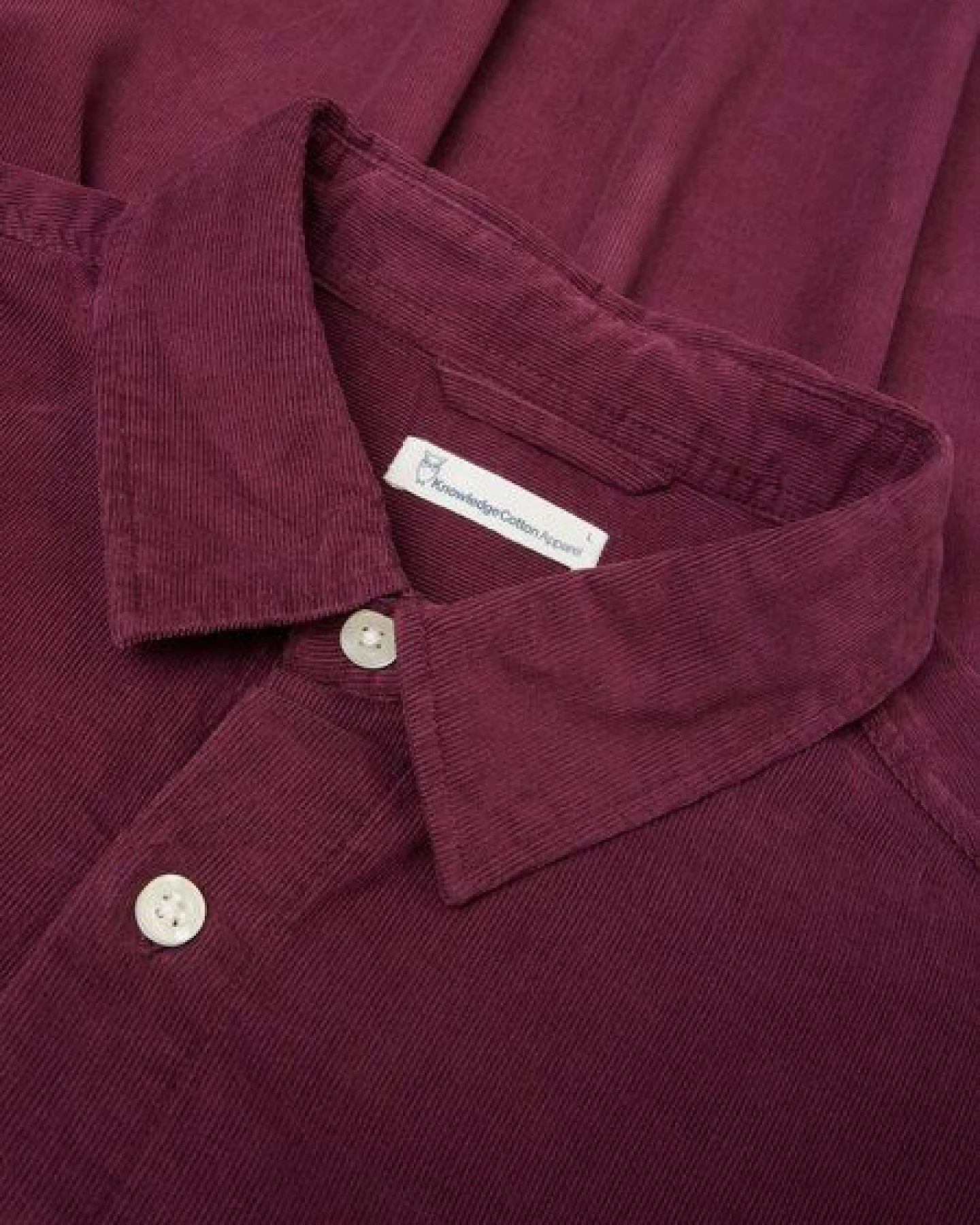 KnowledgeCotton Apparel Cord Hemd - Baby cord custom fit shirt - aus Bio-Baumwolle – Ansicht 3