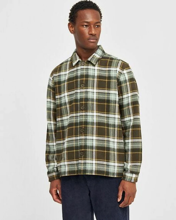 KnowledgeCotton Apparel Flanell-Overshirt - Big checked heavy flannel overshirt - aus Bio-Baumwolle