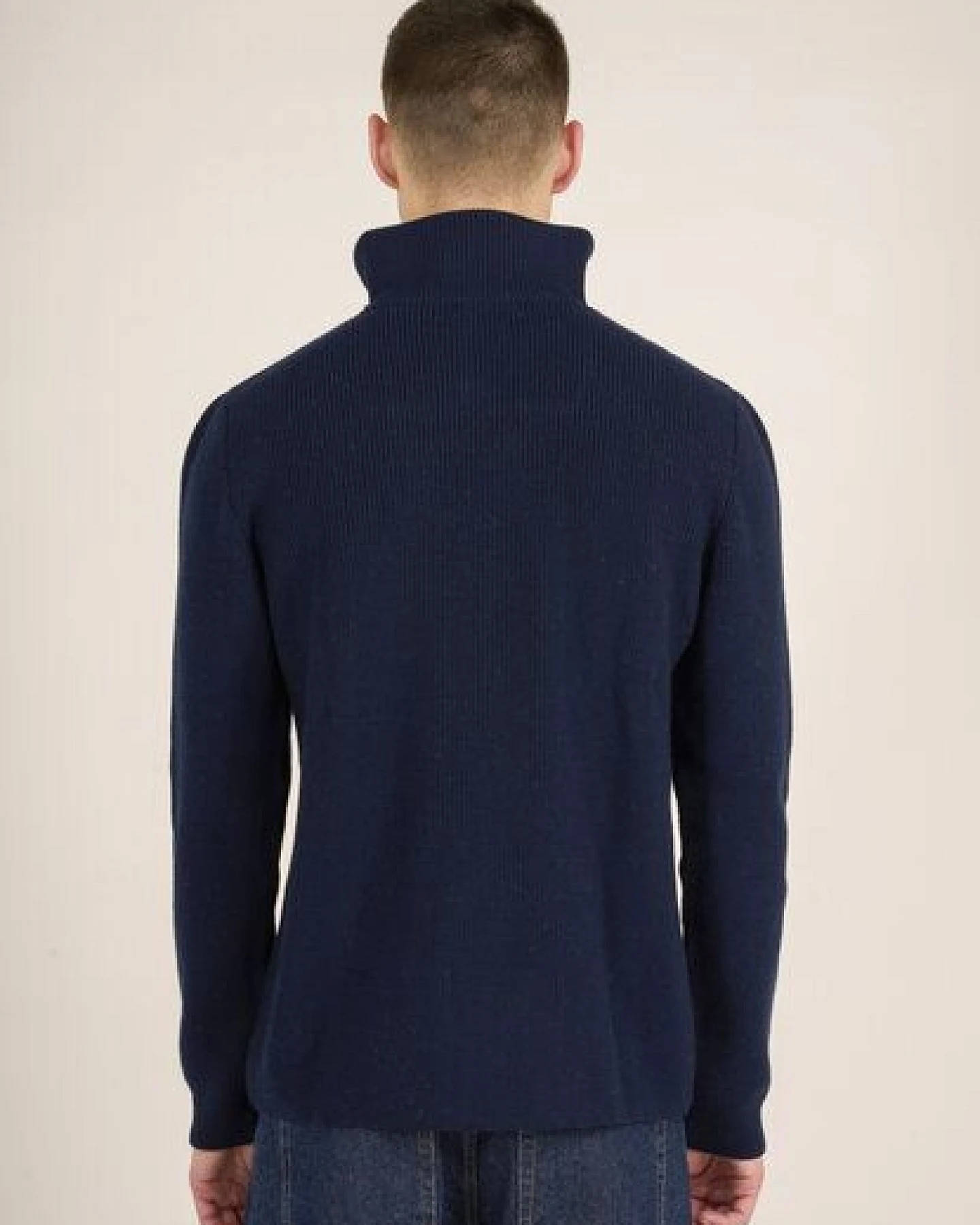 KnowledgeCotton Apparel Troyer - 1/2 neck zip merino wool rib knit - aus Bio-Wolle – Ansicht 4