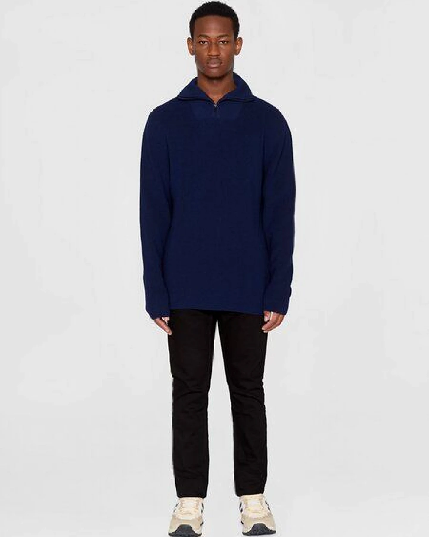 KnowledgeCotton Apparel Troyer - 1/2 neck zip merino wool rib knit - aus Bio-Wolle – Ansicht 3