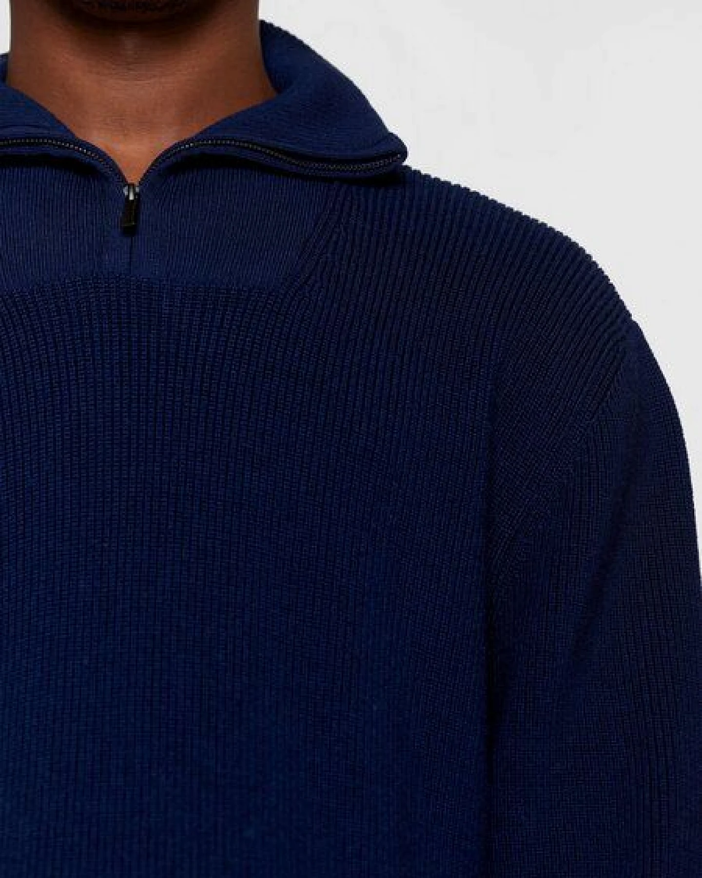 KnowledgeCotton Apparel Troyer - 1/2 neck zip merino wool rib knit - aus Bio-Wolle – Ansicht 4