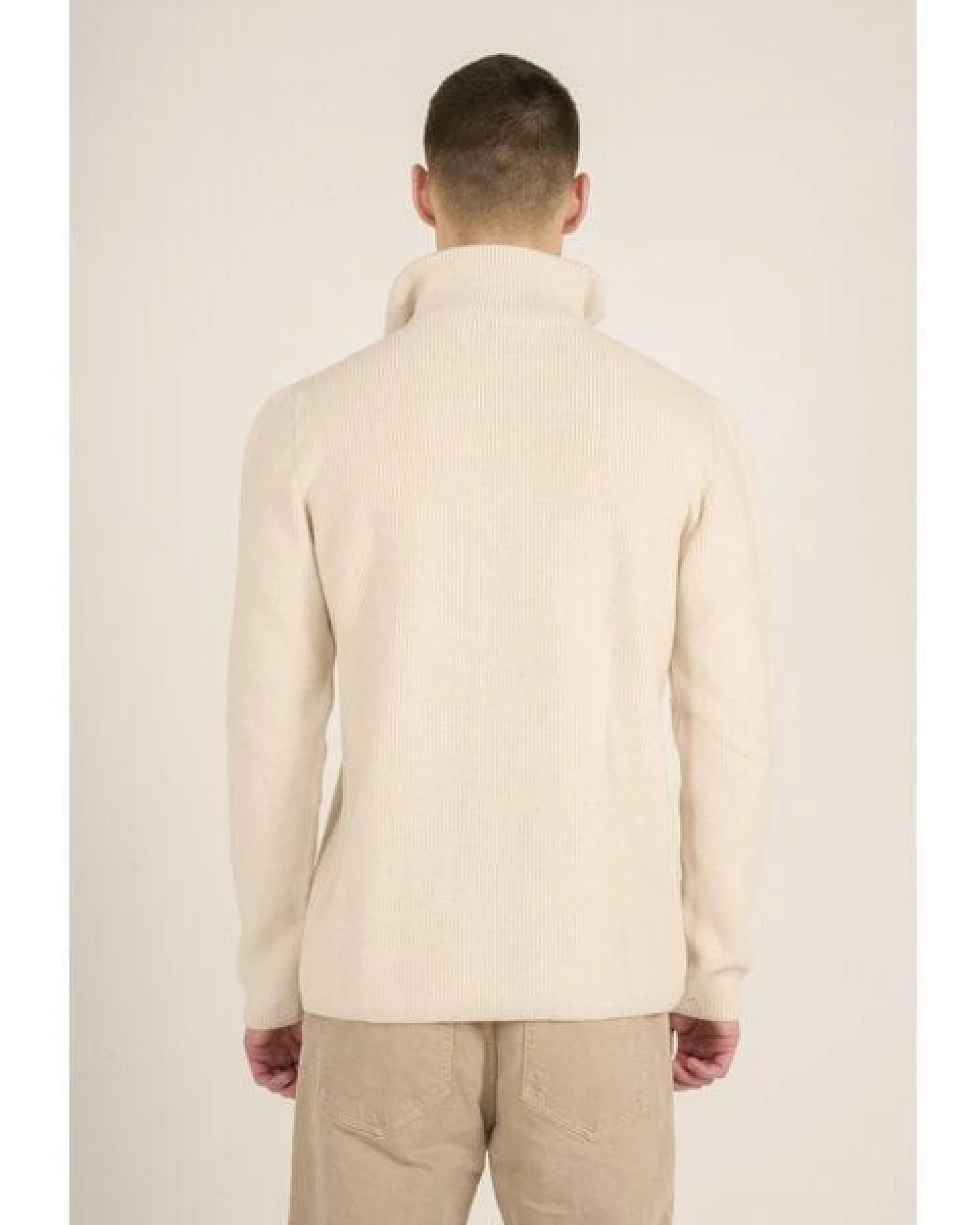 KnowledgeCotton Apparel Troyer - 1/2 neck zip merino wool rib knit - aus Bio-Wolle – Ansicht 3
