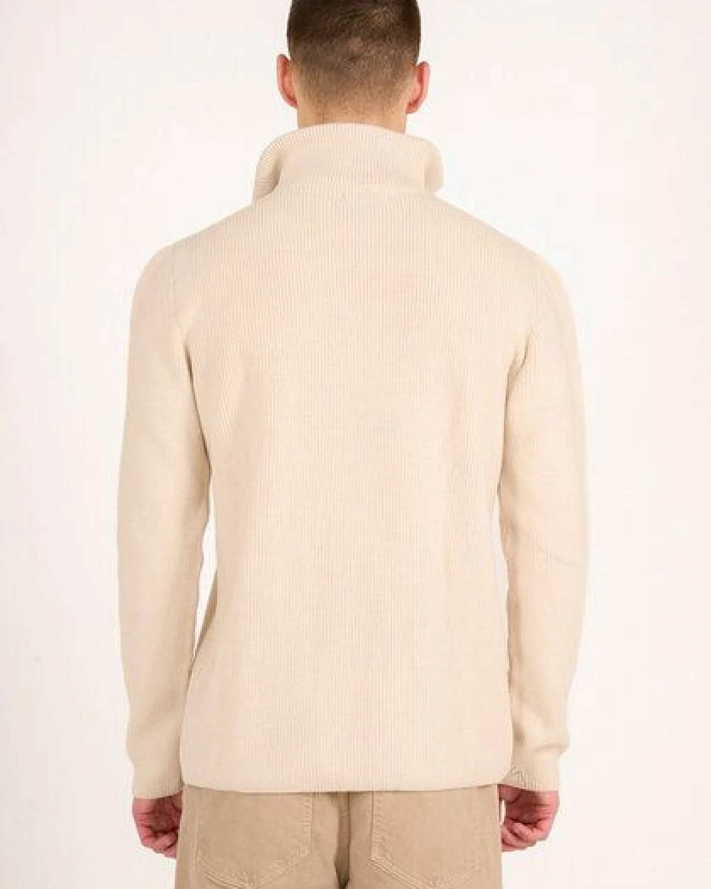 KnowledgeCotton Apparel Troyer - 1/2 neck zip merino wool rib knit - aus Bio-Wolle – Ansicht 4