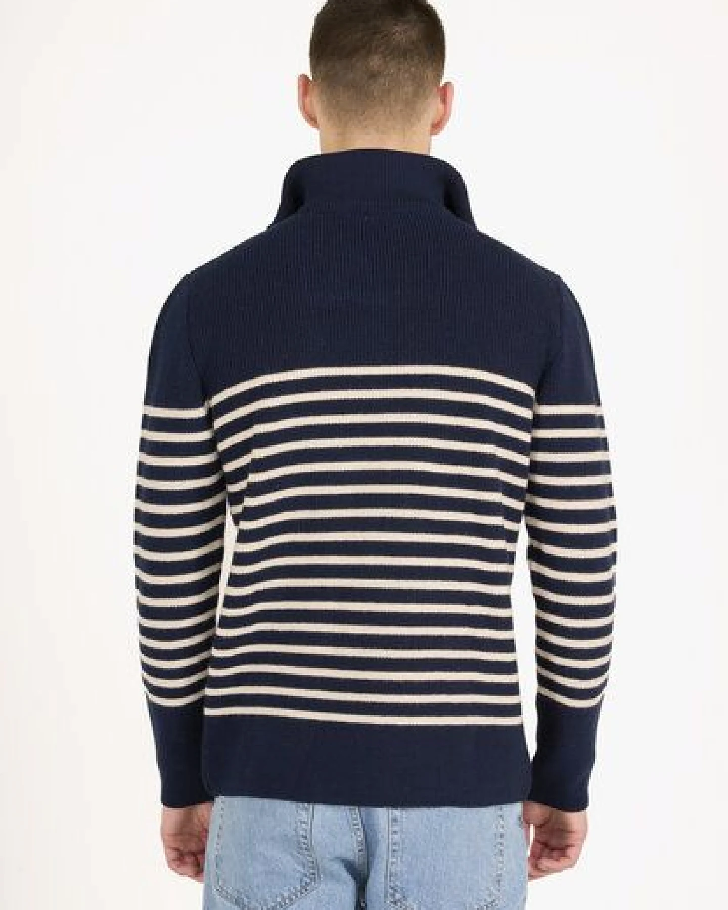 KnowledgeCotton Apparel Troyer - 1/2 neck zip merino wool rib knit - aus Bio-Wolle – Ansicht 2