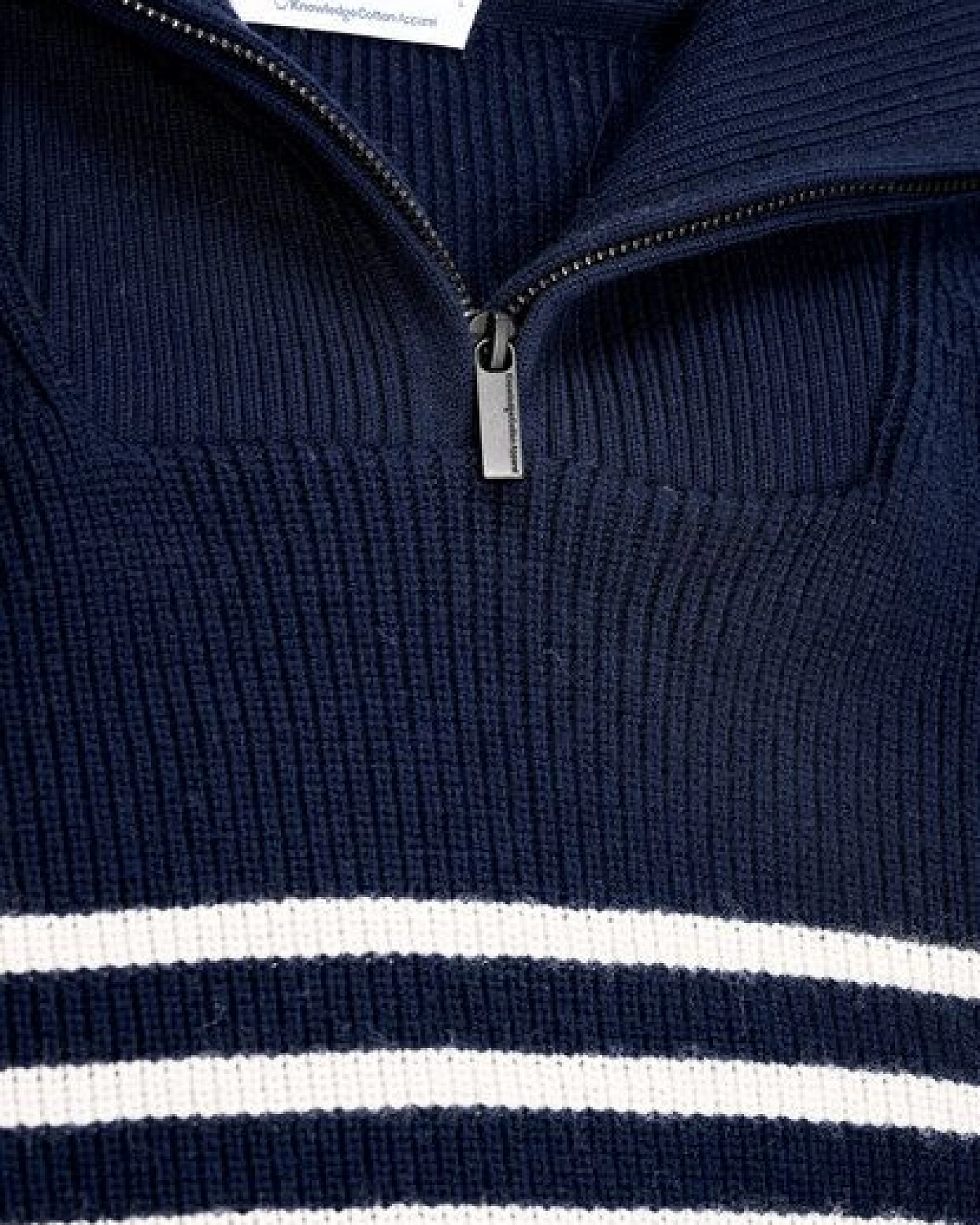 KnowledgeCotton Apparel Troyer - 1/2 neck zip merino wool rib knit - aus Bio-Wolle – Ansicht 4