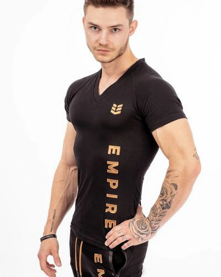 Empire Embodied Sportswear Sportshirt/Kurzarm-Funktionsshirt/T-Shirt Bio-Baumwolle V-Ausschnitt
