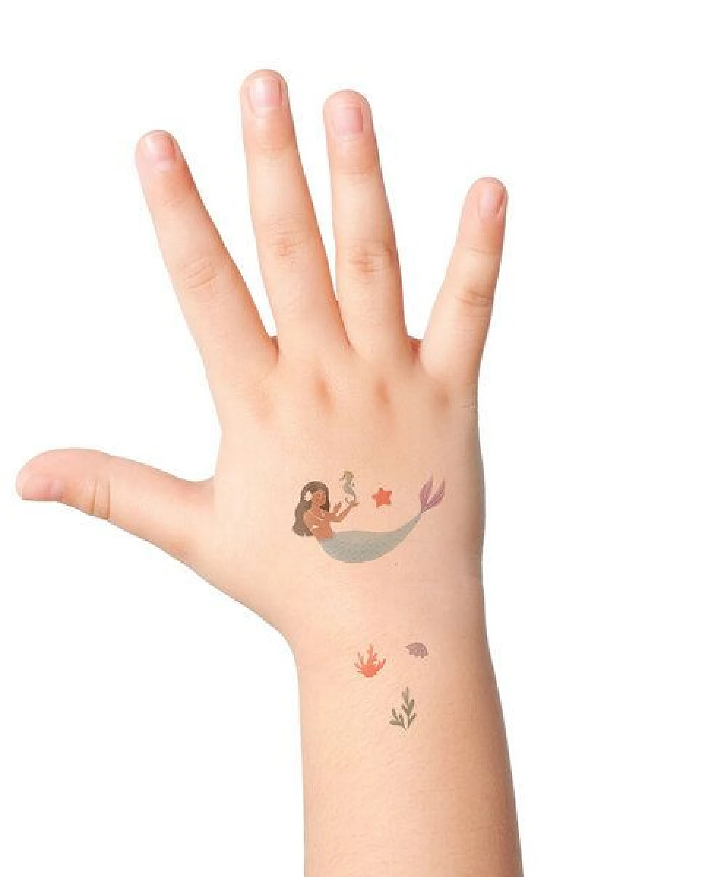 dabelino Kinder Meerjungfrau Klebetattoos (plastikfrei, vegan, glutenfrei) – Ansicht 2