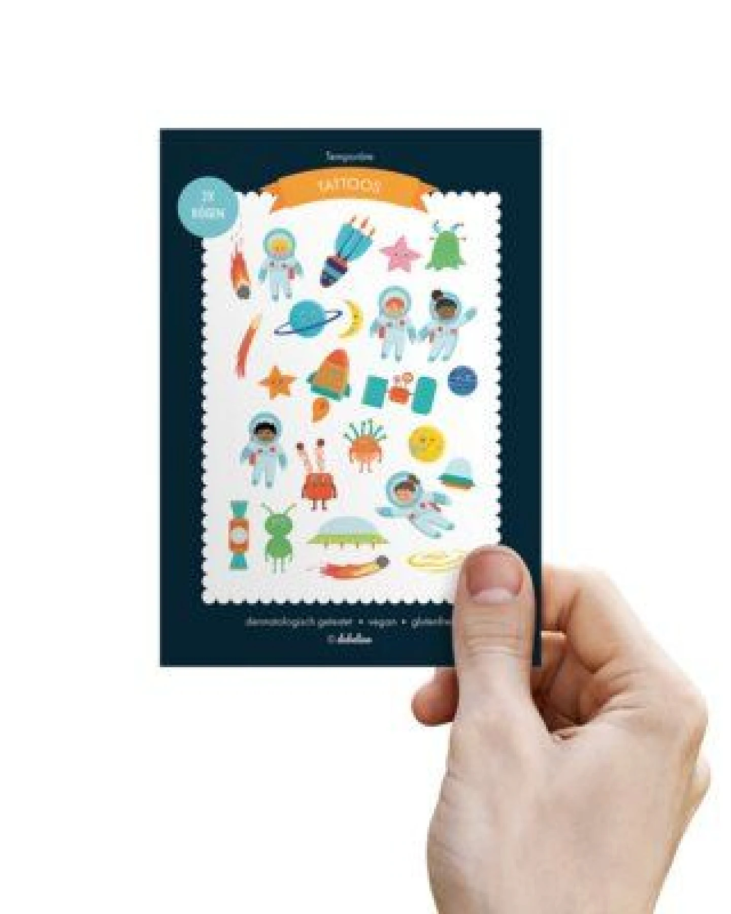 dabelino Kinder Weltall Klebetattoos (plastikfrei, vegan, glutenfrei) – Ansicht 3