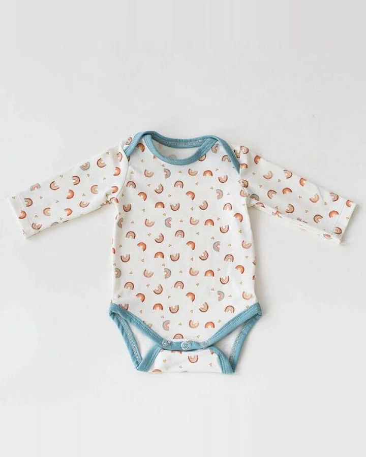 Langarm Baby Body *Regenbogen* Bio Baumwolle