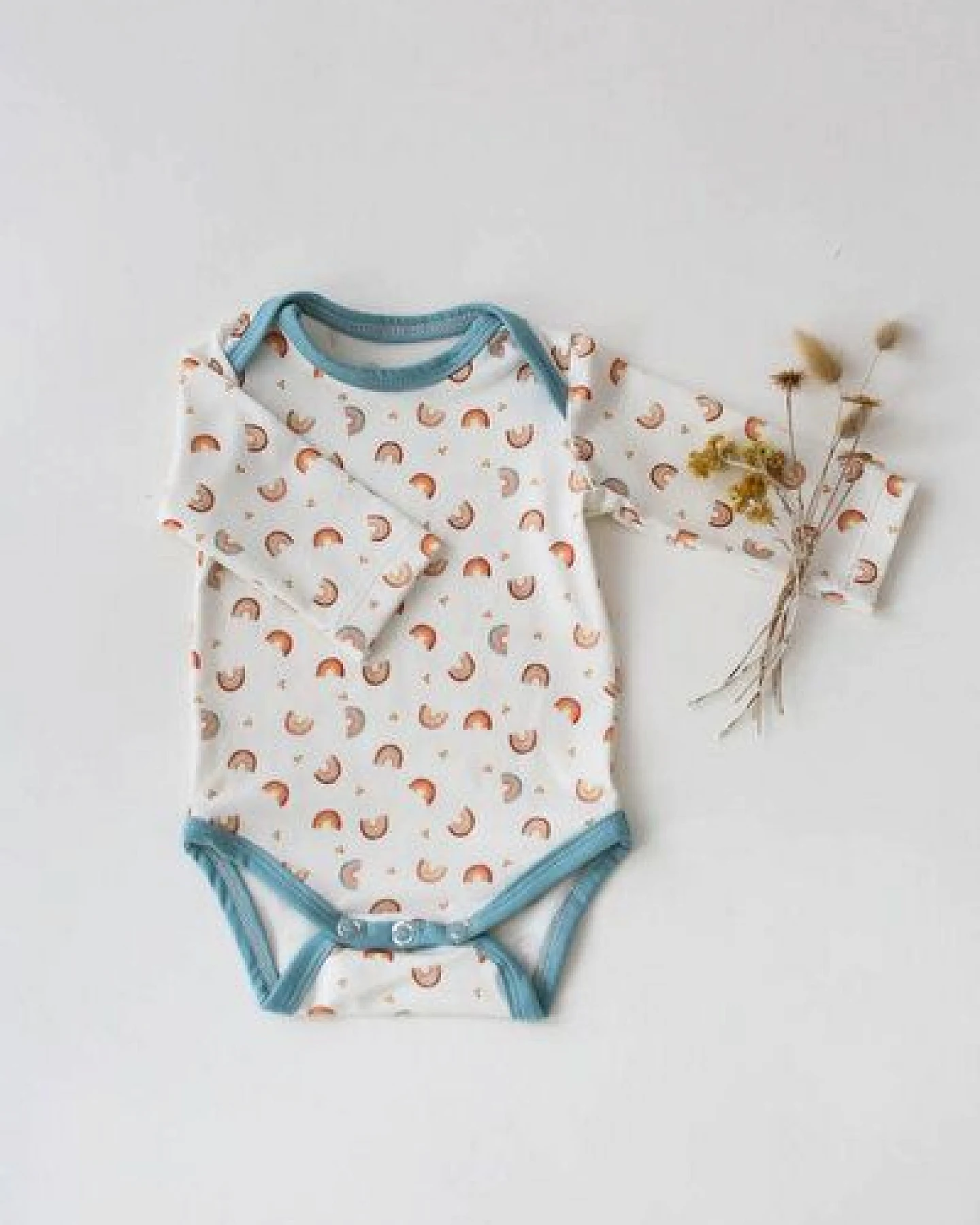Langarm Baby Body *Regenbogen* Bio Baumwolle – Ansicht 3