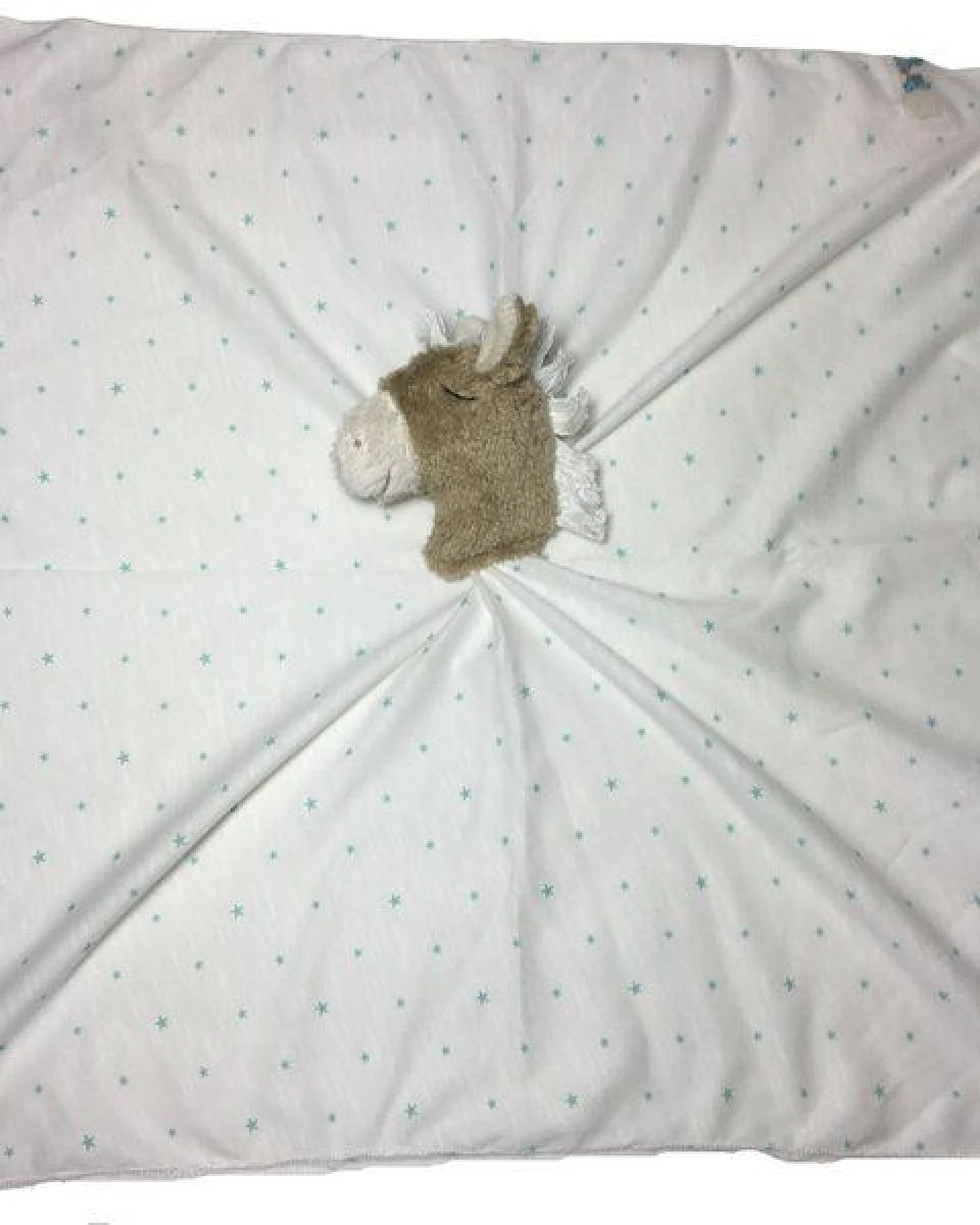 Pat und Patty Personalisertes Schmusetuch/ Schnuffeltuch, Greifling "Pferd" ,Farbe : beige oder messing, 100 % Baumwolle-kbA – Ansicht 3