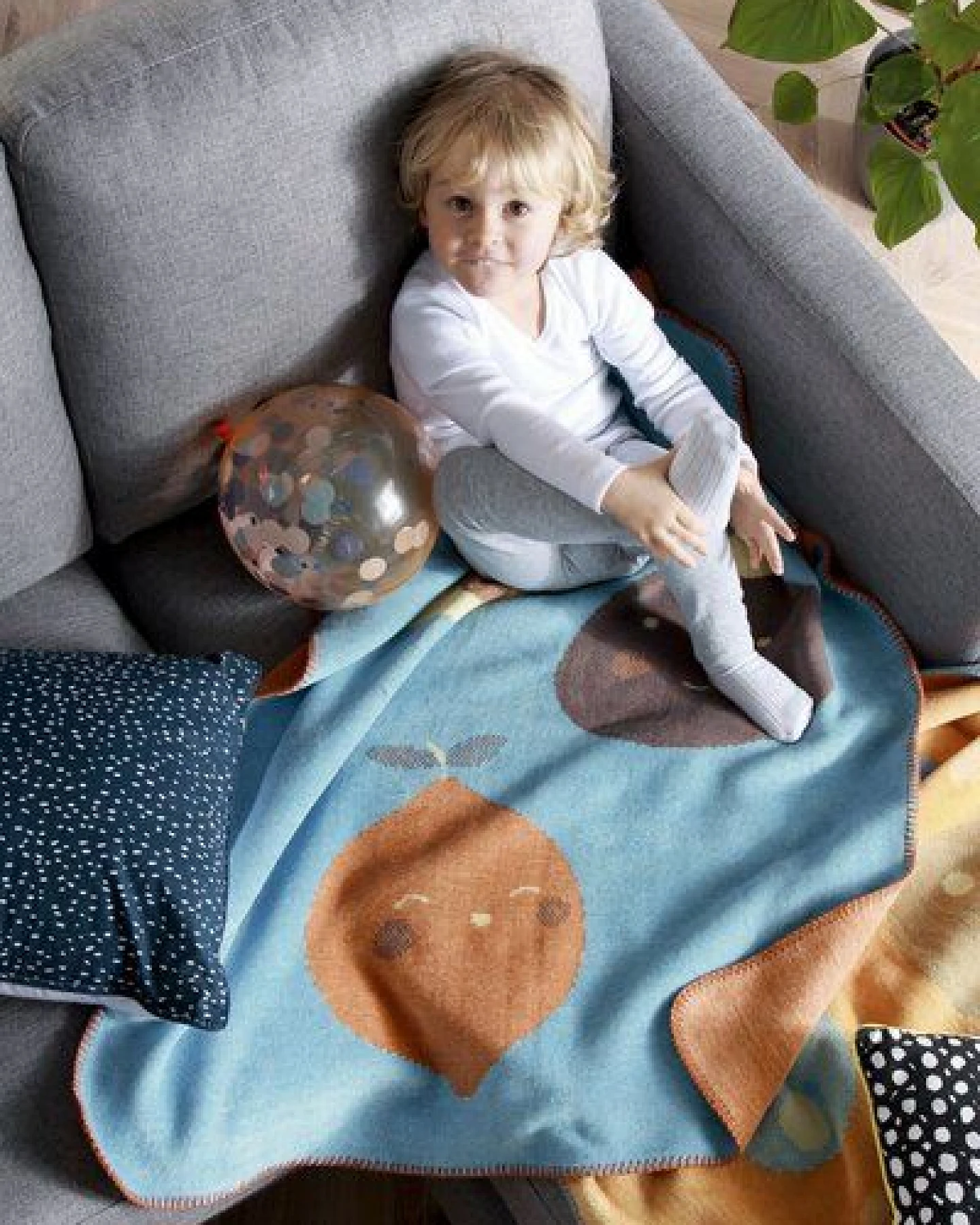 biederlack Baby-und Kinderdecke "Little Fruits- terra oder aqua" - GRS Standard – Ansicht 2