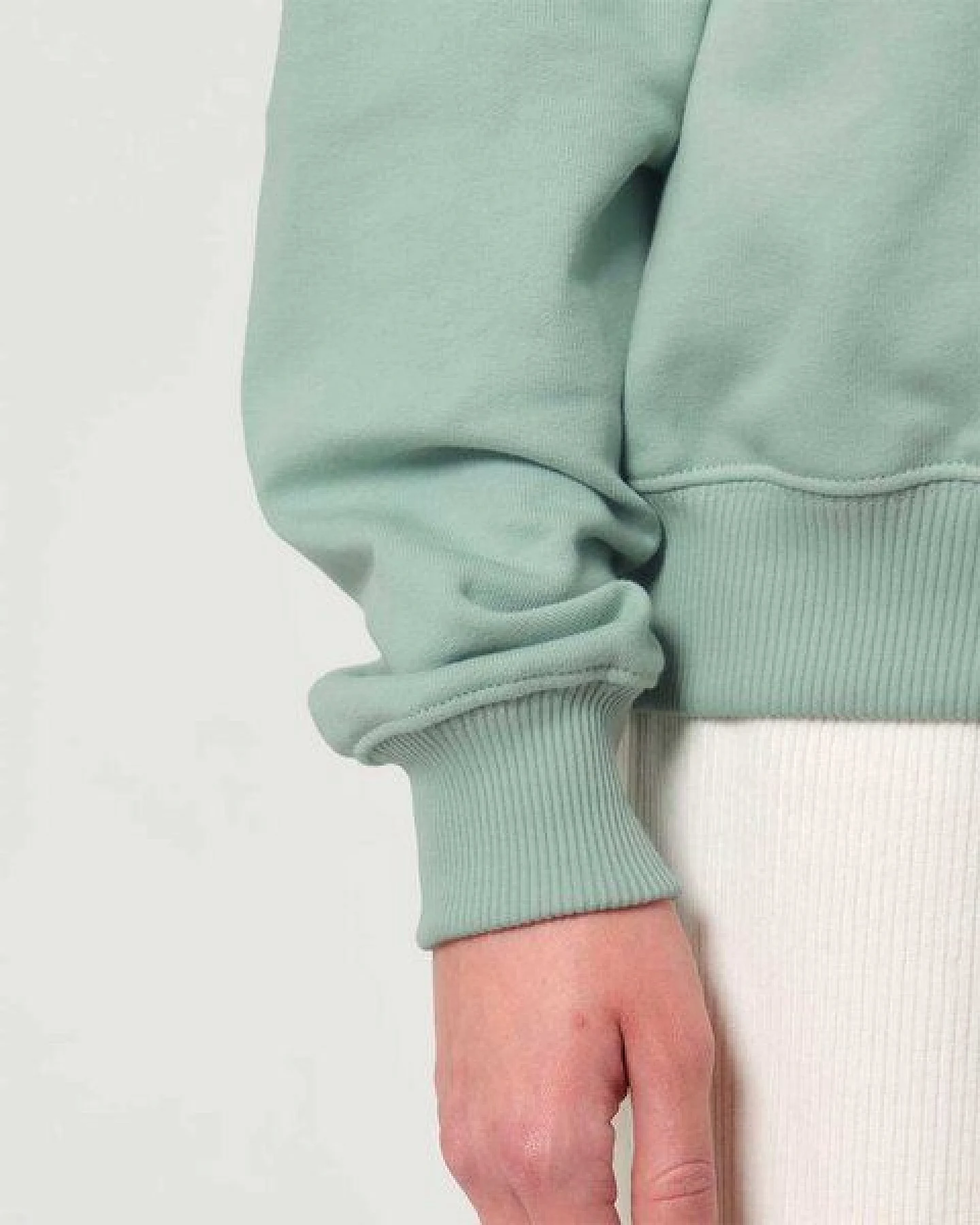 YTWOO Oversized Sweatshirt mit kurzem Reißverschluss aus reiner Bio-Baumwolle; Unisex Troyer – Ansicht 3