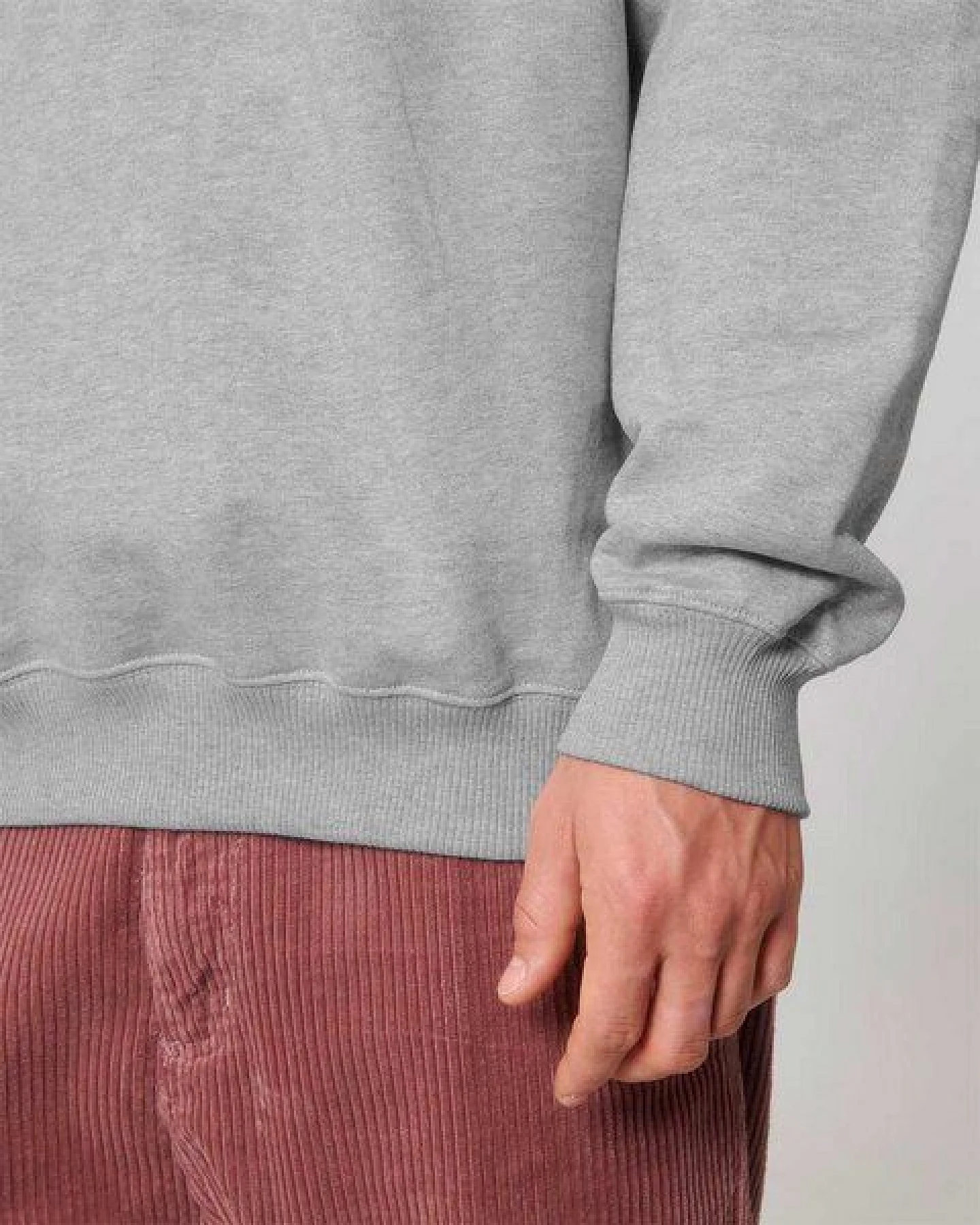 YTWOO Oversized Sweatshirt mit kurzem Reißverschluss aus reiner Bio-Baumwolle; Unisex Troyer – Ansicht 3
