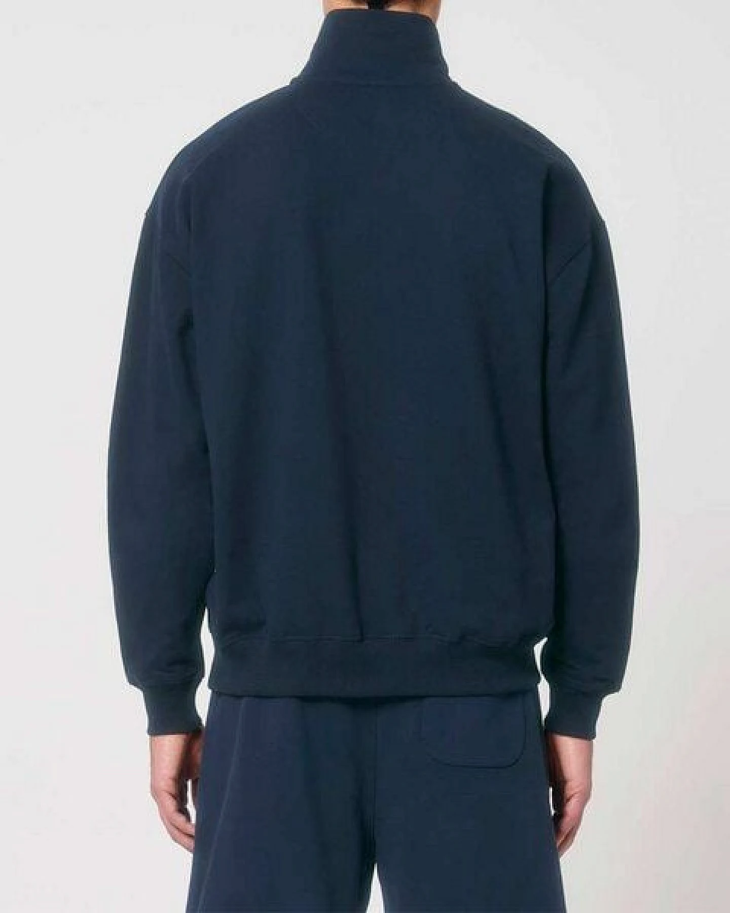 YTWOO Oversized Sweatshirt mit kurzem Reißverschluss aus reiner Bio-Baumwolle; Unisex Troyer – Ansicht 4