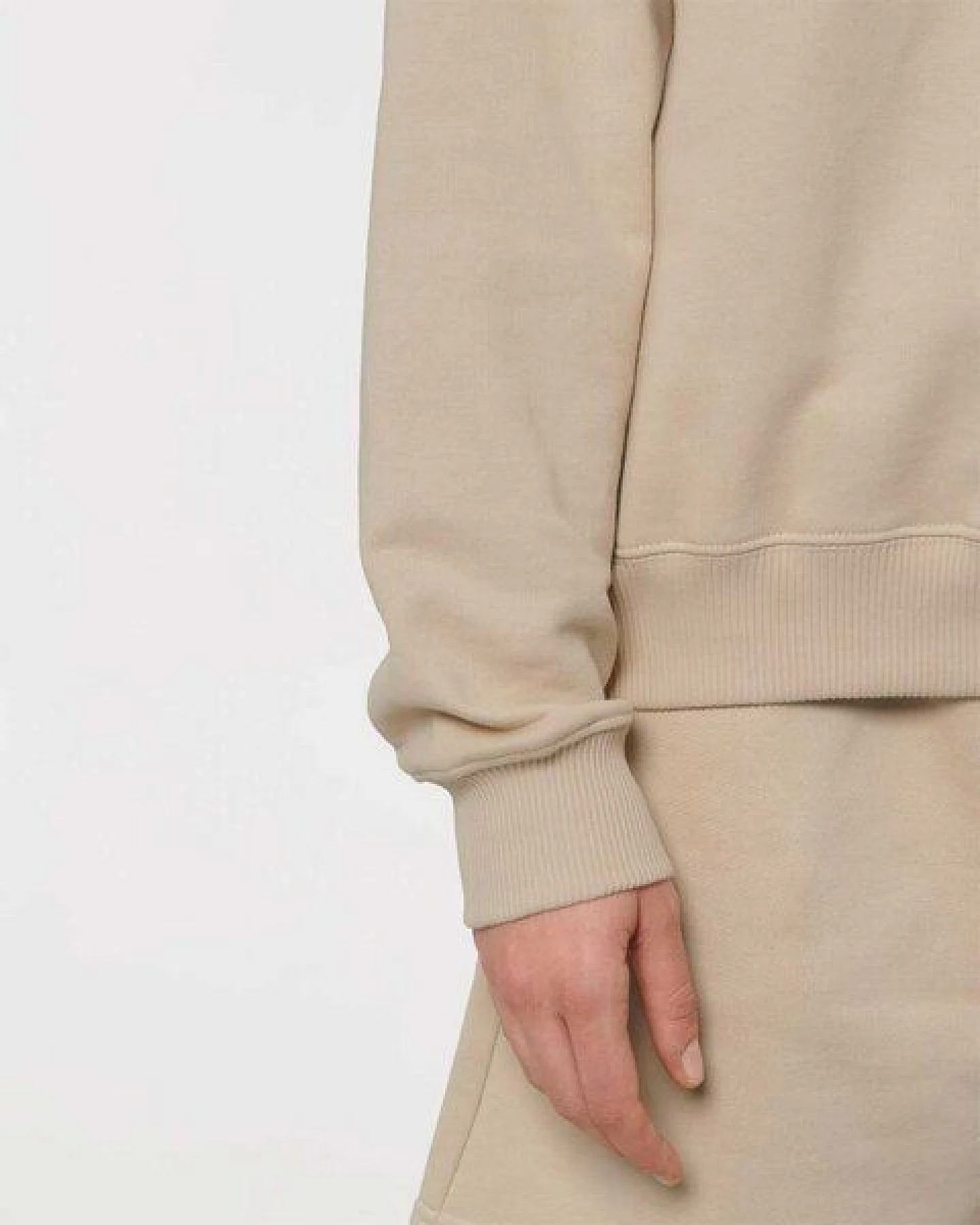 YTWOO Oversized Sweatshirt mit kurzem Reißverschluss aus reiner Bio-Baumwolle; Unisex Troyer – Ansicht 3