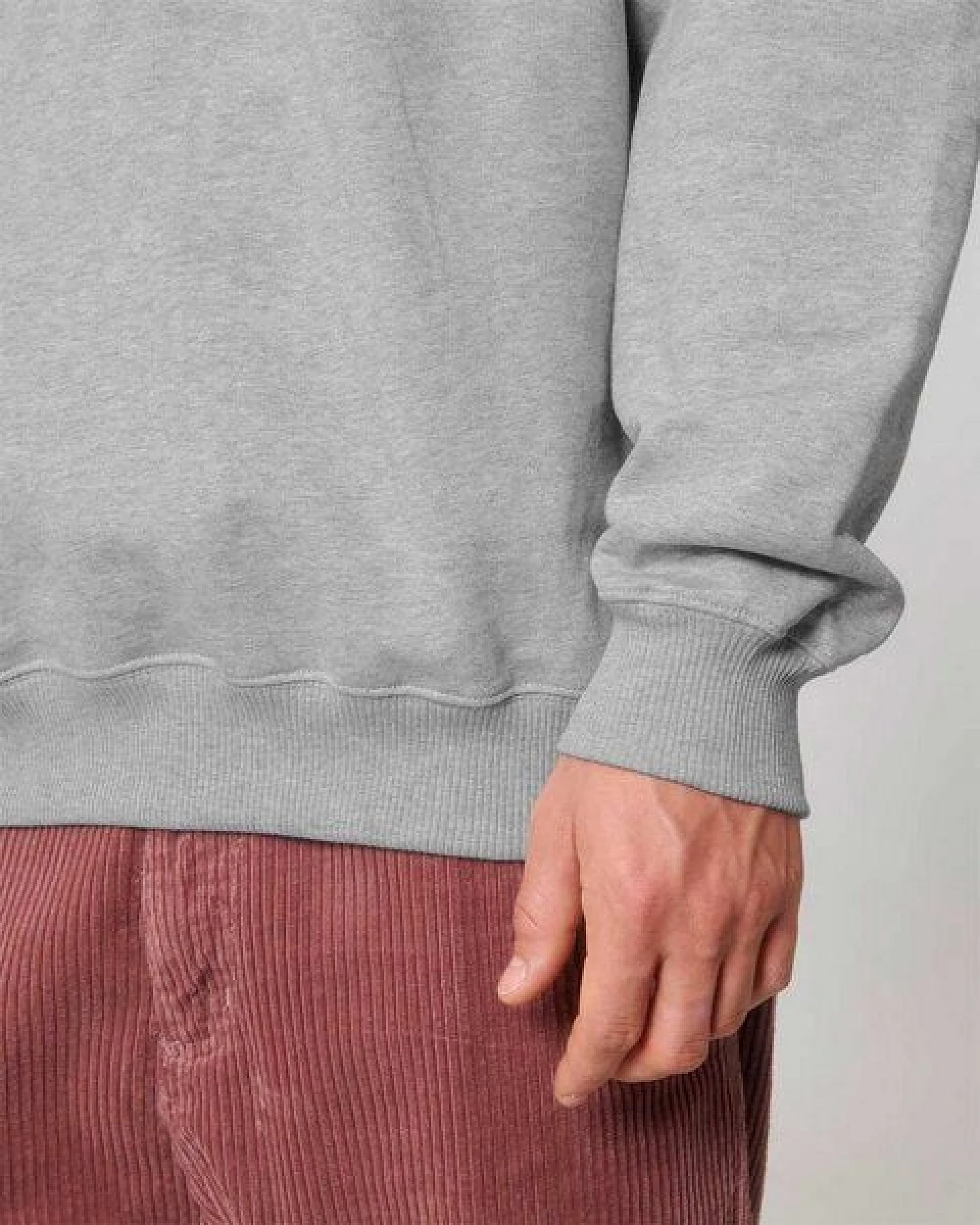 YTWOO Oversized Sweatshirt mit kurzem Reißverschluss aus reiner Bio-Baumwolle; Unisex Troyer – Ansicht 3