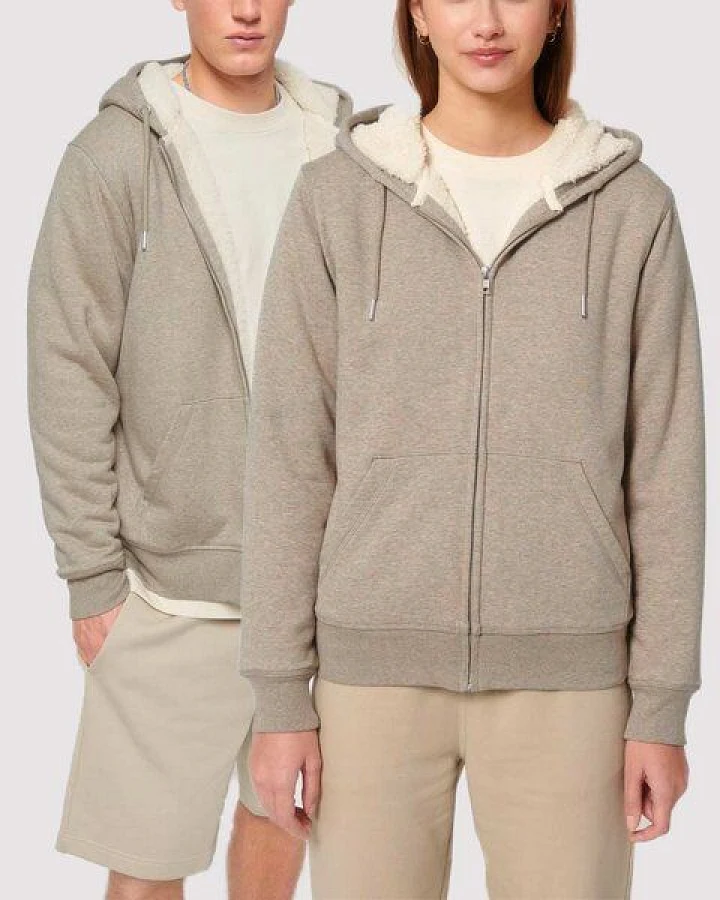 YTWOO Sherpa Hoodie, Unisex, Zip-through, nachhaltig, Bio-Baumwolle