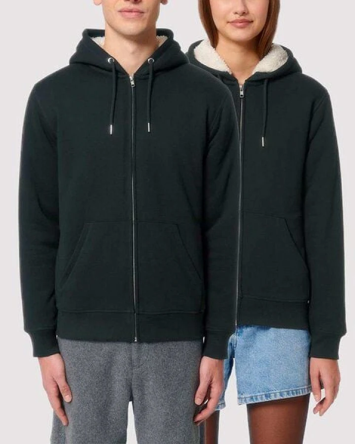 YTWOO Sherpa Hoodie, Unisex, Zip-through, nachhaltig, Bio-Baumwolle