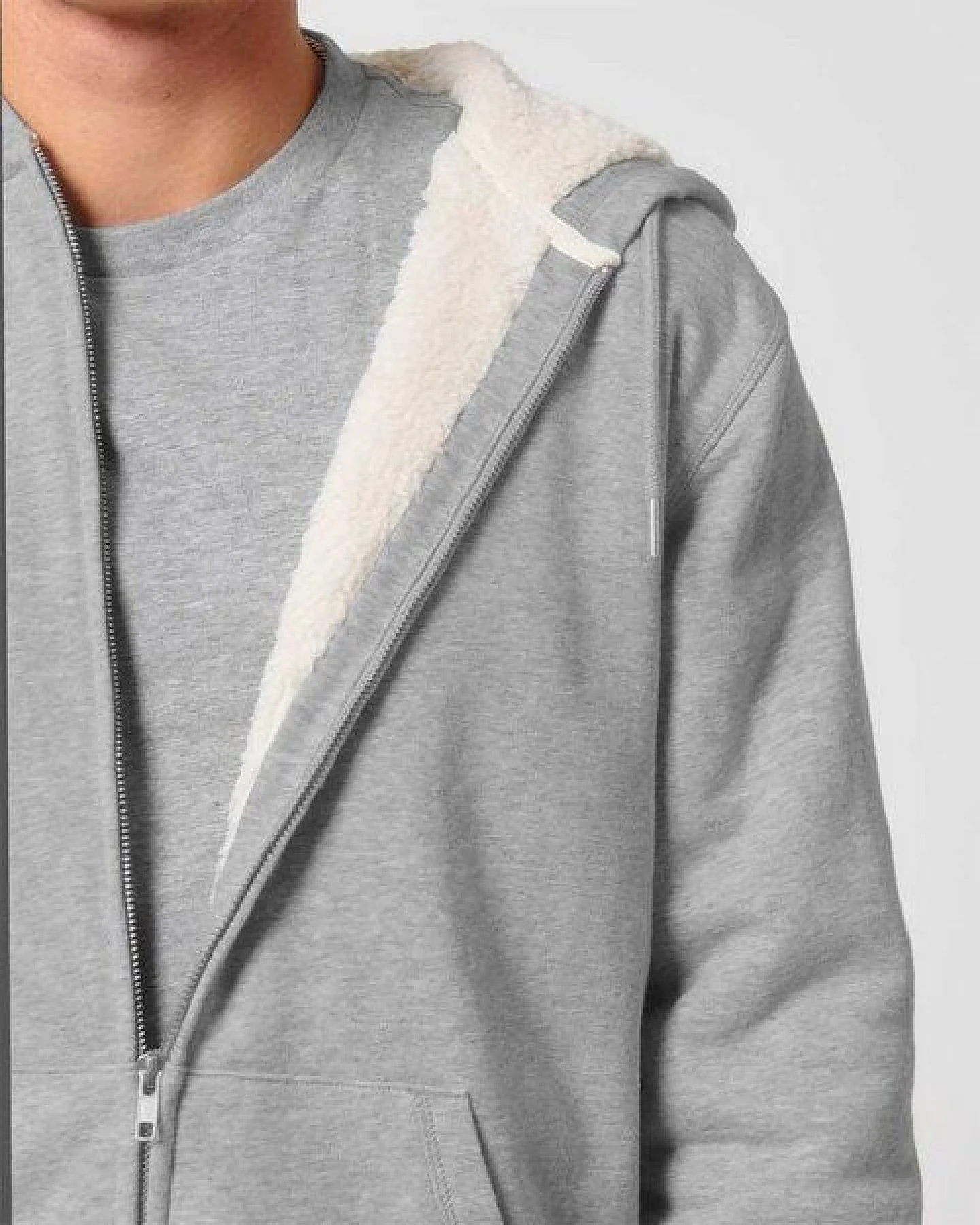 YTWOO Sherpa Hoodie, Unisex, Zip-through, nachhaltig, Bio-Baumwolle – Ansicht 4
