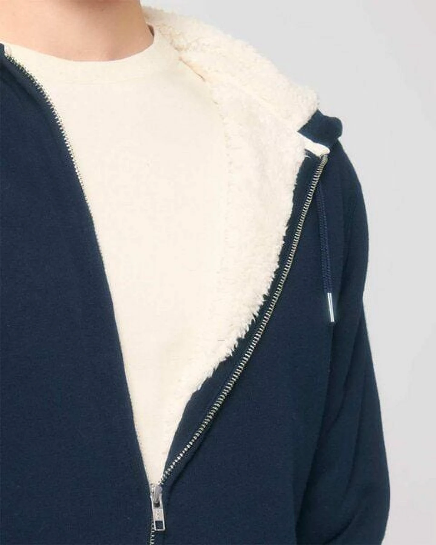 YTWOO Sherpa Hoodie, Unisex, Zip-through, nachhaltig, Bio-Baumwolle – Ansicht 2