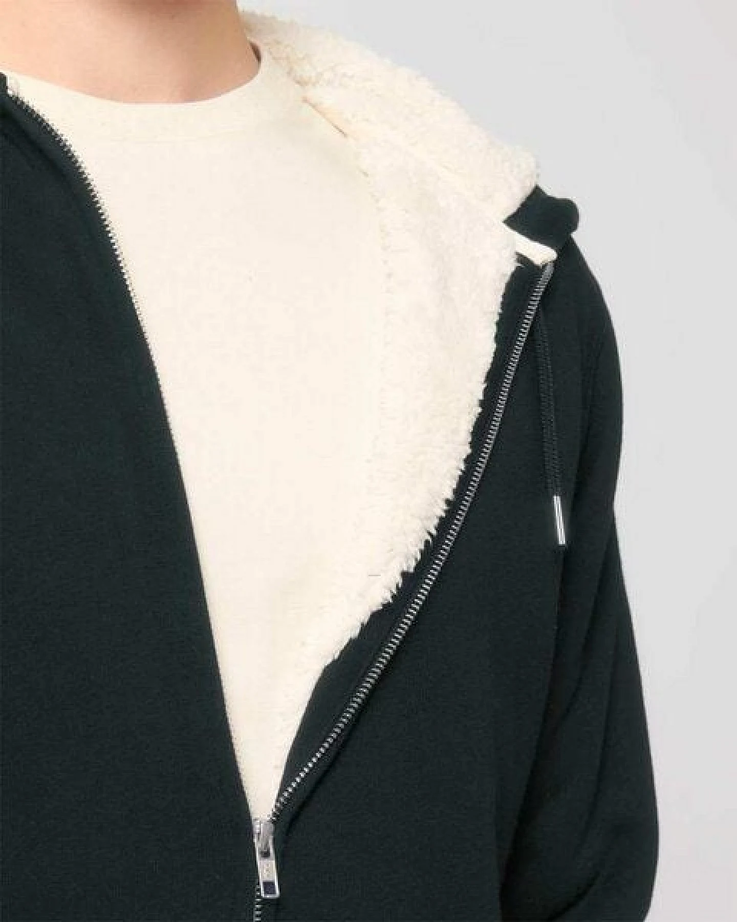 YTWOO Sherpa Hoodie, Unisex, Zip-through, nachhaltig, Bio-Baumwolle – Ansicht 3