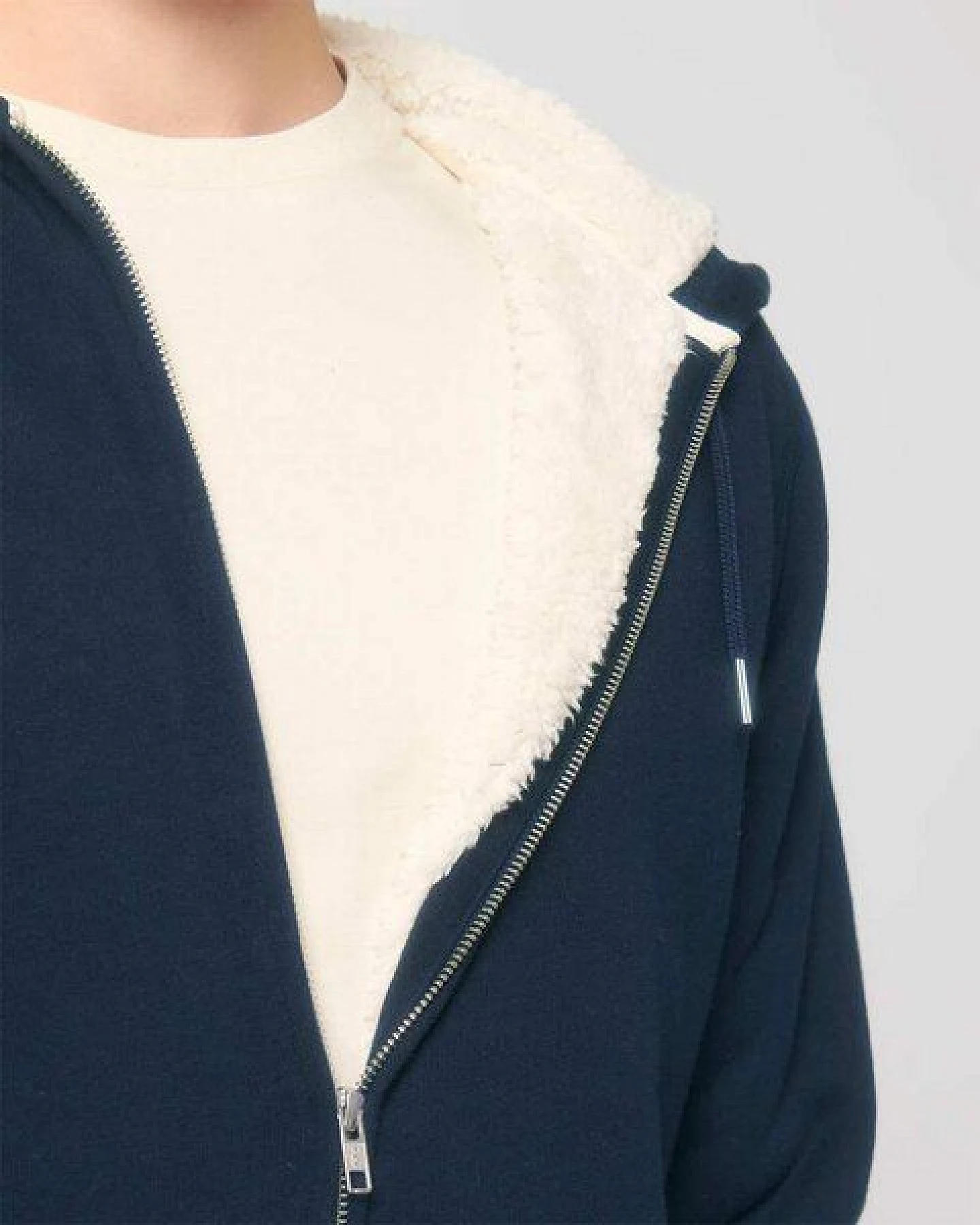 YTWOO Sherpa Hoodie, Unisex, Zip-through, nachhaltig, Bio-Baumwolle – Ansicht 2