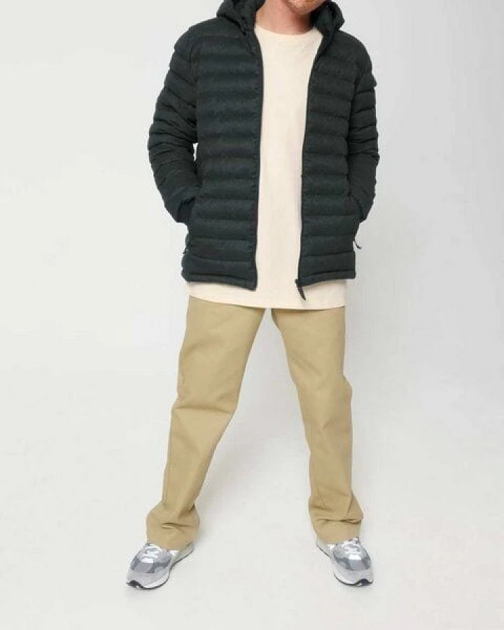 YTWOO Herren Steppjacke im Woll-Look