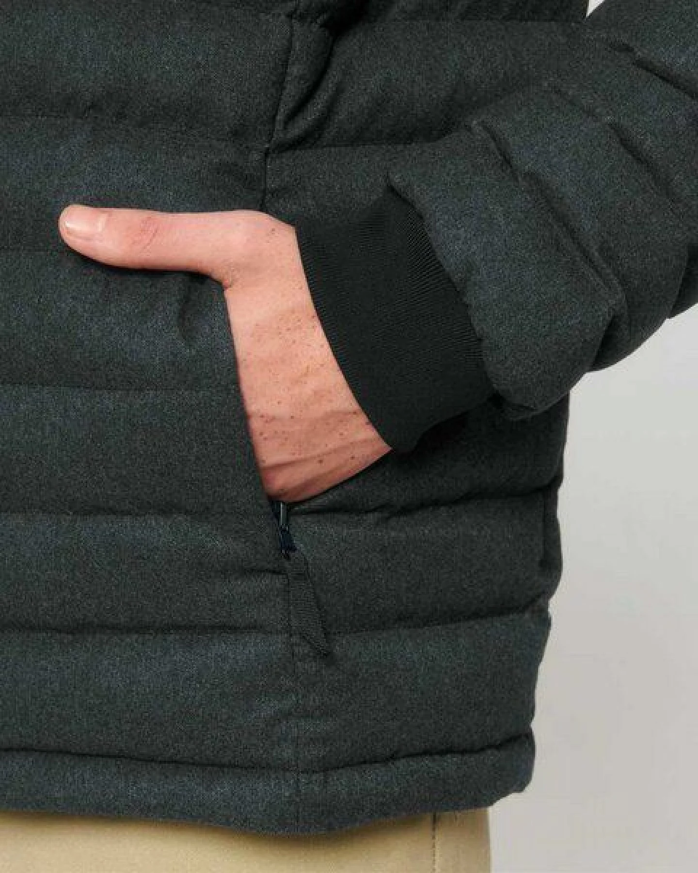 YTWOO Herren Steppjacke im Woll-Look – Ansicht 2