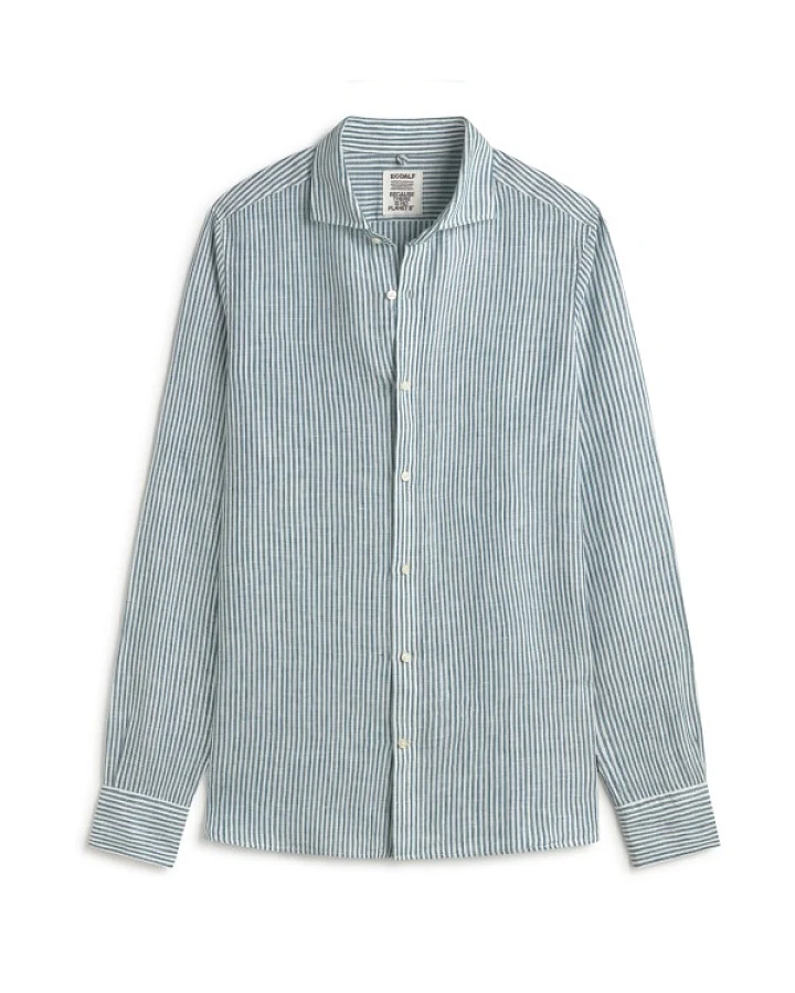 Ecoalf - Alfredo Linen Stripes Shirt - Hemd Gr M grau