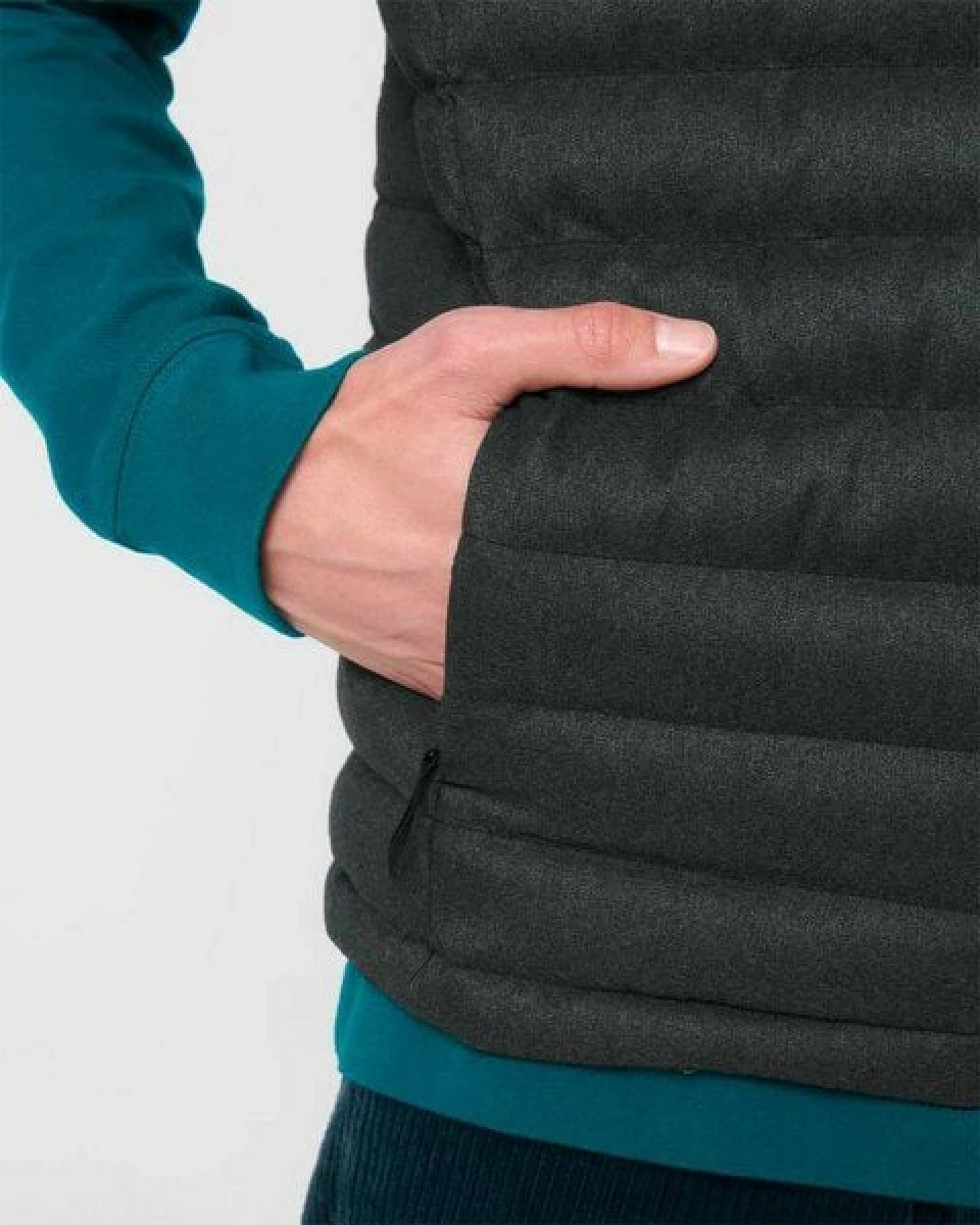 YTWOO Herren Steppweste im Woll-Look aus komplett recycelten Materialien – Ansicht 2