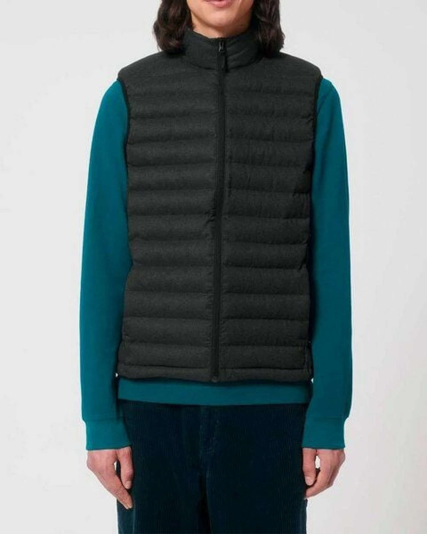 YTWOO Herren Steppweste im Woll-Look aus komplett recycelten Materialien – Ansicht 3