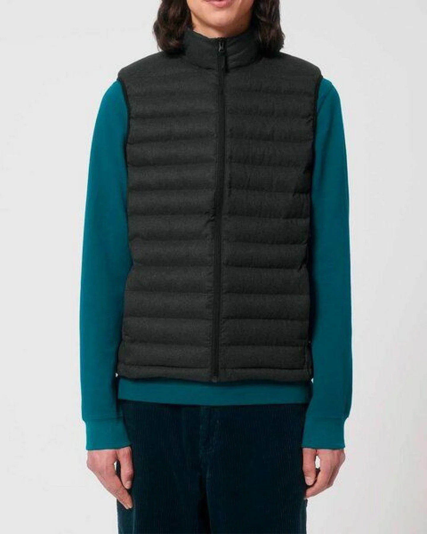 YTWOO Herren Steppweste im Woll-Look aus komplett recycelten Materialien – Ansicht 3