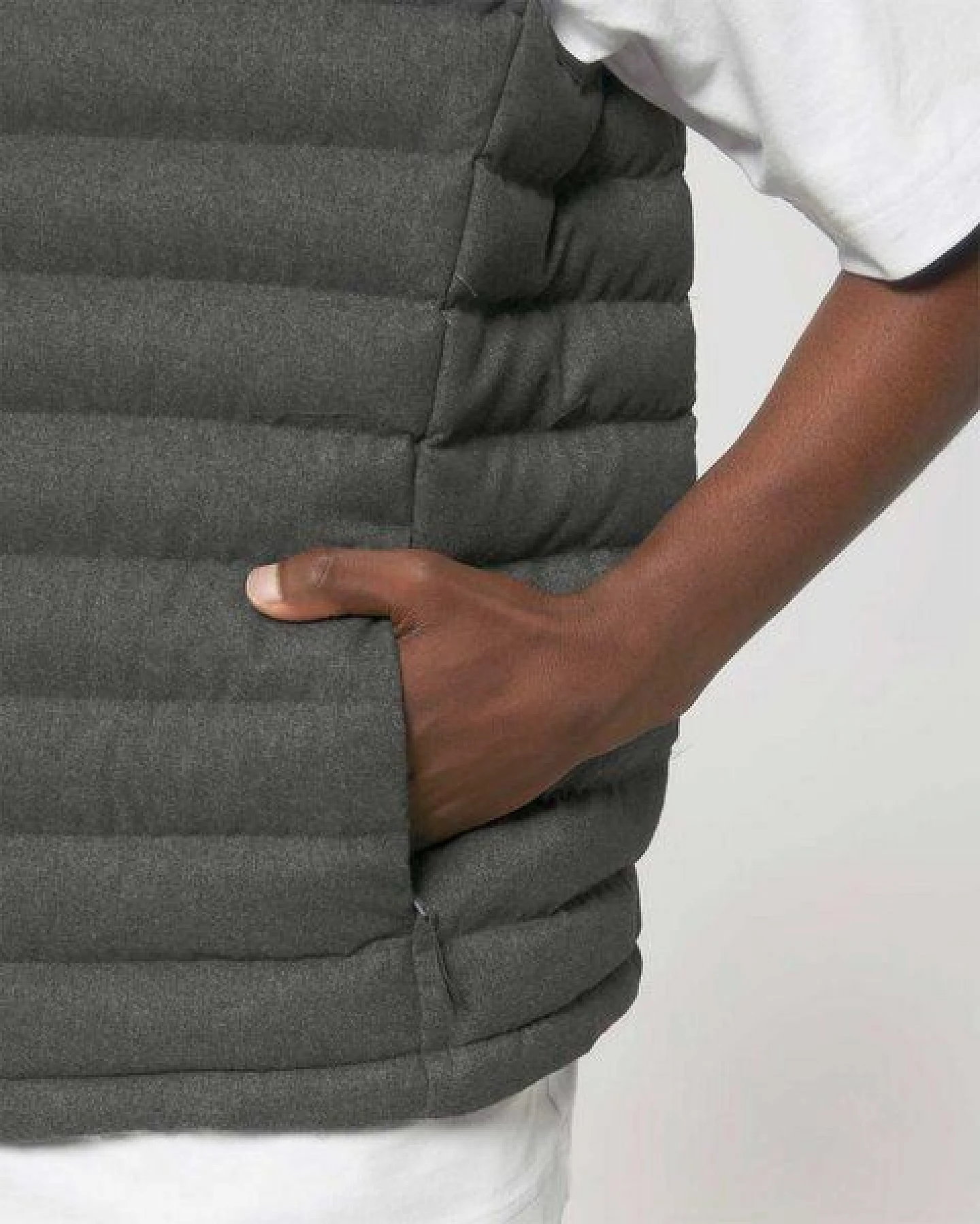 YTWOO Herren Steppweste im Woll-Look aus komplett recycelten Materialien – Ansicht 3