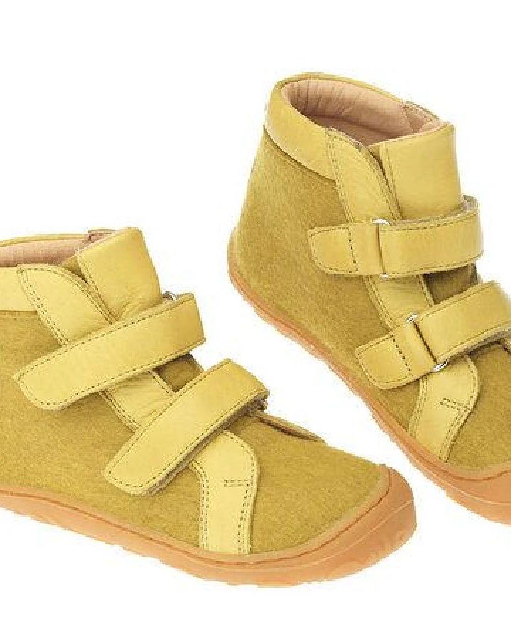 disana & werner Kinderschuhe Klettstiefel Bio-Leder Wollfilz Natur-Kautschuk