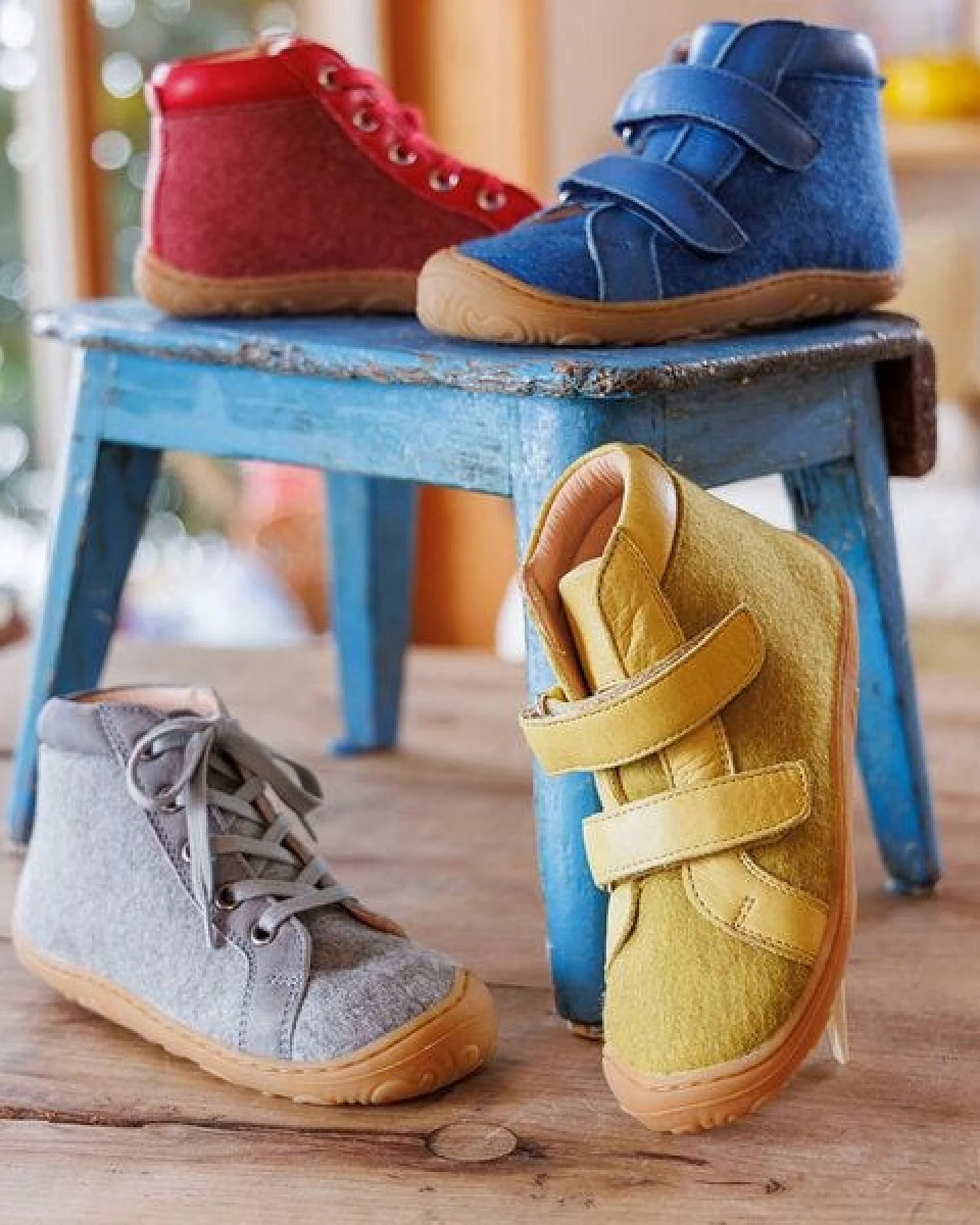 disana & werner Kinderschuhe Klettstiefel Bio-Leder Wollfilz Natur-Kautschuk – Ansicht 2