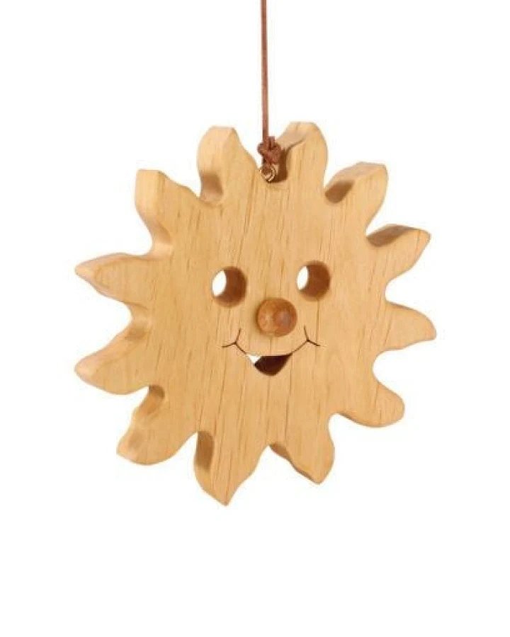 ReineNatur Fenster - Dekoration – Sonne – Erle – Wohndekoration – Ø 12 cm