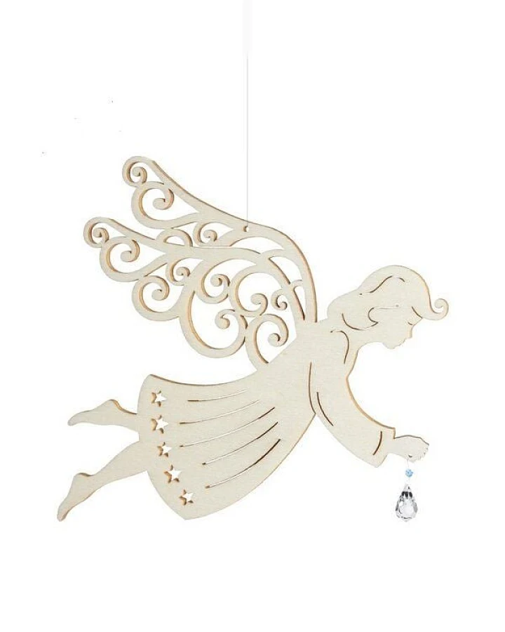 ReineNatur Engel – Fensterbild – Kristall – Weihnachten – Größe: H: 19 cm