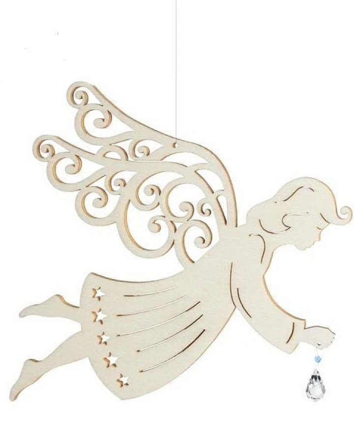 ReineNatur Engel – Fensterbild – Kristall – Weihnachten – Größe: H: 19 cm