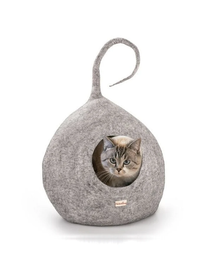 naturling Filz Katzenhöhle Spiky - kuscheliges Katzenbett auch für große Katzen